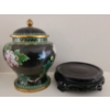 Image 2 : Vintage Oriental Urn w/ Lid & Stand (8T) Plus Lovely Hand Decorated Dish By Takahashi San Fran. 