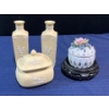 Image 1 : Ceramic Vase's and Container with Porcelain Trinket Holder  