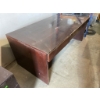 Image 4 : Mahogany Wooden Desk with Three Drawers and Storage Features
