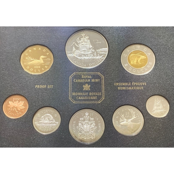 1999 Canadian Proof Set 92.5% Silver 1.694 Troy Ounces