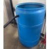 Image 3 : Rain Barrel with Assorted Yard Tools, Including Pitchfork and Dust Pan