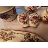 Image 2 : Pine Cone Pattern Set Includes: Serving Tray 20 L, 14 W, Cream/ Sugar, Salt/ Pepper, Candle Lamp 9 T