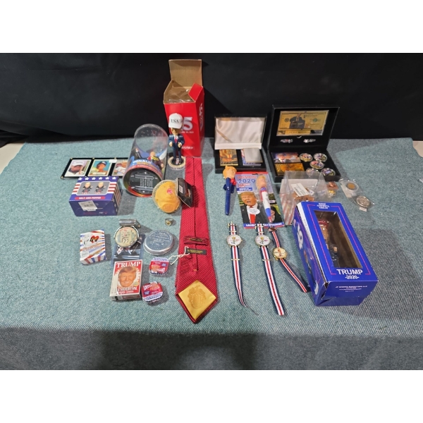 Trump Collectables: Gold Coins, Gold Cards, Bobble Heads etc.