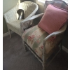 Image 2 : Upholstered Wooden Floral Chair 24 w 35 h & Wicker Chair
