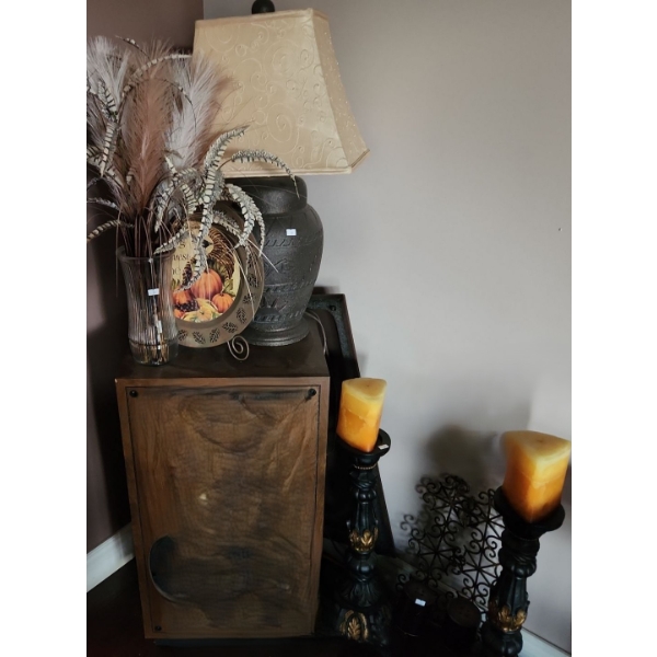 Assorted Decor Including: Lamp 28 T to Finial, Candle Holders 24 T, Sconces 19 T and More!