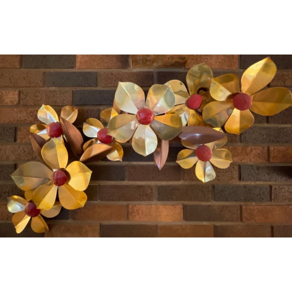 Brass & Bronze Metal Wall Art 37x15 Florals