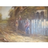 Image 3 : Country House Scene, Paint on Canvas/ Unsigned 41 X 29 