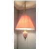 Image 3 : Pink Glass Swag Rose Hanging Lamp w/Shade