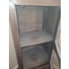 Image 4 : Lovely Wood Storage Cabinet w Chicken Wire 23w 52 h & Green Upholstered Armchair 24 w 40 h