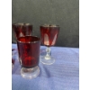 Image 2 : Collection of Cranberry Glasses - 6 Tall 5 Short