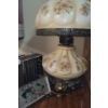 Image 2 : Concert Boy Automatic German Radio, Side Table Clock, and Floral Pattern Glass Lamp