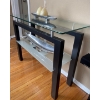 Image 2 : Modern Glass Rectangle Console Table w/Beautiful Home Decor Accents  36"w x 18"d x 38"tall