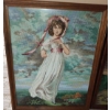 Image 3 : Boy in Blue & Young Girl in White Needlpoint Pair - 13x16 Each 