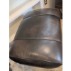 Image 3 : Chocolate Genuine Leather Ottoman With Nailhead Trim and Wooden Turned Legs