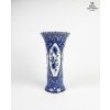 Image 3 : 12? BLUE & WHITE Delft Trumpet Vase ,  Covered Dish And A Small Basket With A Decorative Handle. 