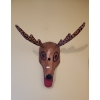 Image 1 : Painted Wooden Deer Mask 16 W, 14 T 