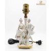 Image 3 : 1950s Set Of Two German-Style Porcelain "Courting Couple" Figural Boudoir Lamps And Japan Planter