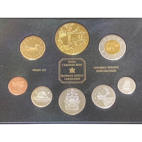 2002 Golden Jubilee Special Edition Proof Set-Proof Dollar 92.5% Silver 24kt Gold Plated