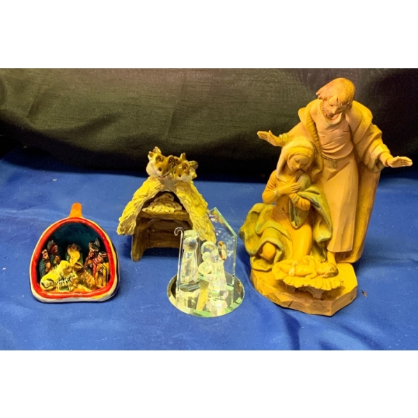 Assorted Nativity Scenes - Crystal Resin Carved Wood 4T