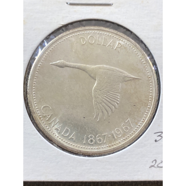 Canada Centennial Commemorative Silver Dollar Coin, 1867-1967