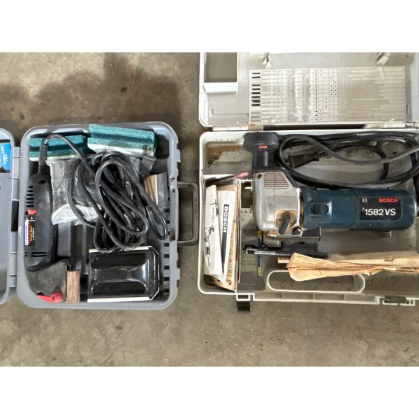 Bosch jigsaw and Dremel sander