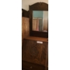 Image 4 : Wood Writing Desk & Display Cabinet w Mirror 37 1/2 w 14 d 69 h