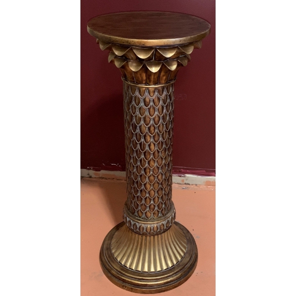 Decorative Pineapple Pillar Gold Finish 30 T, 12 Diameter Base