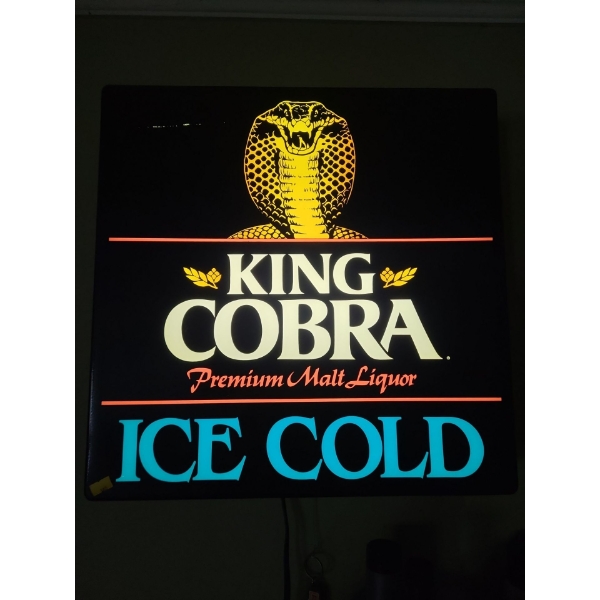"King Cobra" Malt Liquor Electric Sign (18"W, 18"T, 5"D)