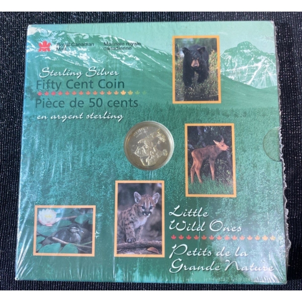 1996 Royal Canadian Mint "Little Wild Ones" Sterling Silver 50-cent Coin Set