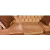 Image 2 : Upholstered Rose Velour 3 Seater Couh 90 w 34 h, includes Pillows