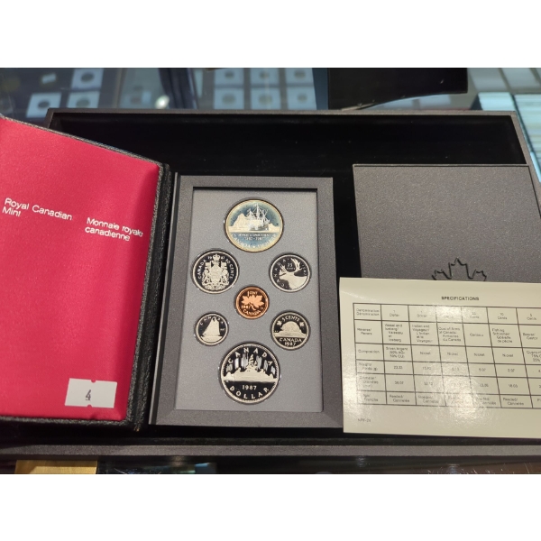 RCM 1987 Double Dollar Proof Set Davis Strait Silver Dollar 23.3g 50% Silver Dollar