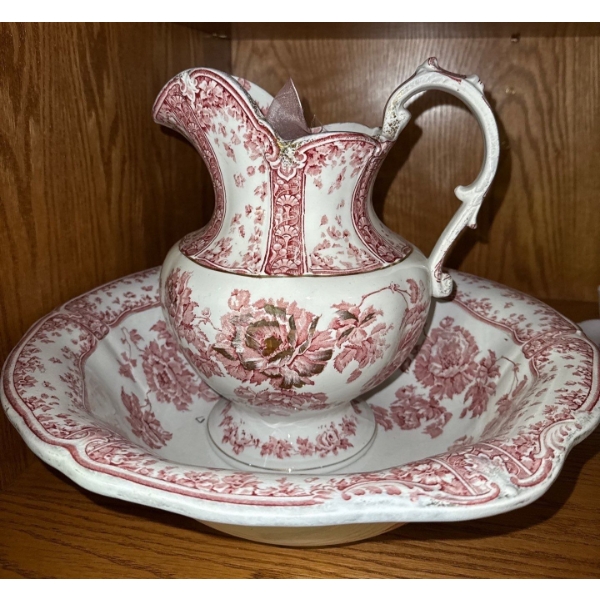 Semi-Porcelain Dudson Wilcox & Till Hansley England Fashoda Wash Bowl & Pitcher 
