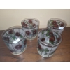Image 2 : Vintage Cutler Stained Glass Style Rose Tumblers, Set of 4  