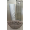 Image 1 : Vintage Vessels - Beautiful Bisque Textured Vase 17"Tall w/ Large Optic Cylinder Vase & more