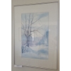 Image 1 : Original Winter Scene Watercolour by P. Dulude-Bohay. 21 w, 30 h