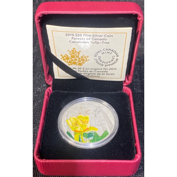 2015 $20 Carolinian Tulip-Tree Fine Silver Coin 31.39 Grams