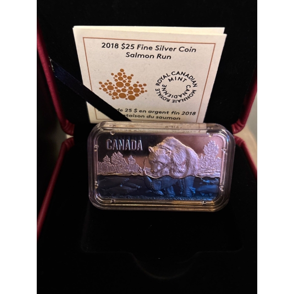 2018 $25 Salmon Run - Pure Silver Coin