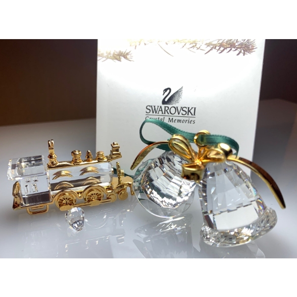 Swarovski Crystal Christmas Ornaments Train w/ Bell