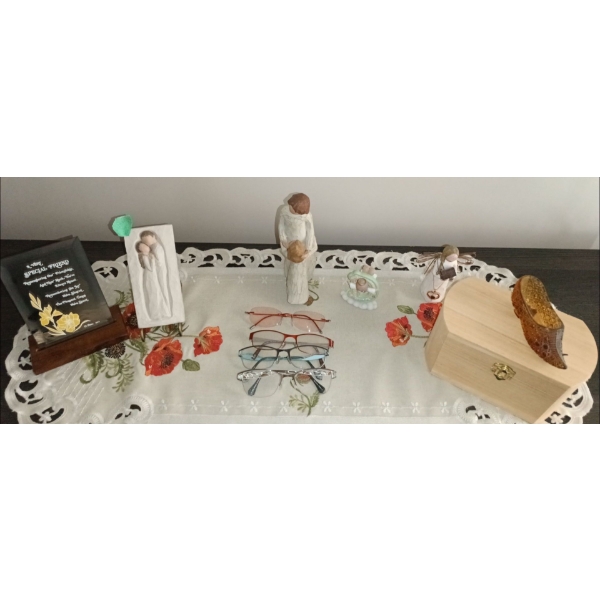 Collection Of Home Decor- Willow Tree Figurines, Glasses (Frames) & More
