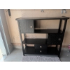 Image 2 : Black Wooden Storage Unit With Shelves, Cabinets, and Drawers