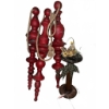 Image 1 : Decorative Red Finials, Wall Clock, Wire Basket, and Miscellaneous Decor