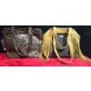Image 1 : 2 Large Purses, Tween Fabric with Leather Bag and Leather Purse with Tassels 