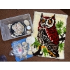 Image 1 : Owl Rug Hook Art w/ Rare Shells & Coral From the Ocean