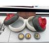 Image 2 : 3 Small Marble Curling Rocks 2 Vintage Plastic Curling Rock Bowls & Score Board
