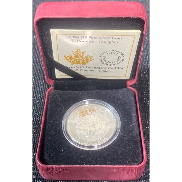 2014 $10 O Canada The Igloo 99.9% Silver Coin , 15.87 grams
