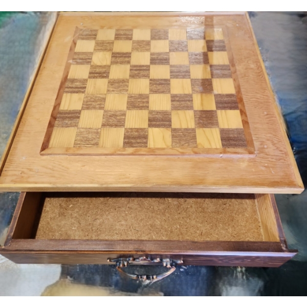 Chess Game Table w/ Storage Drawer 20 W, 20 D, 29 T 