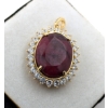 Image 1 : 16.5 ct Certified Sterling Silver w/ Gold Plating Ruby gemstone Pendant ($3,515 Appraisal)