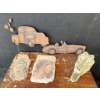 Image 1 : Yard Decor Collection - Decorative Stones From Mexico, Metal Decor, Alligator Head, Swinging Chair 
