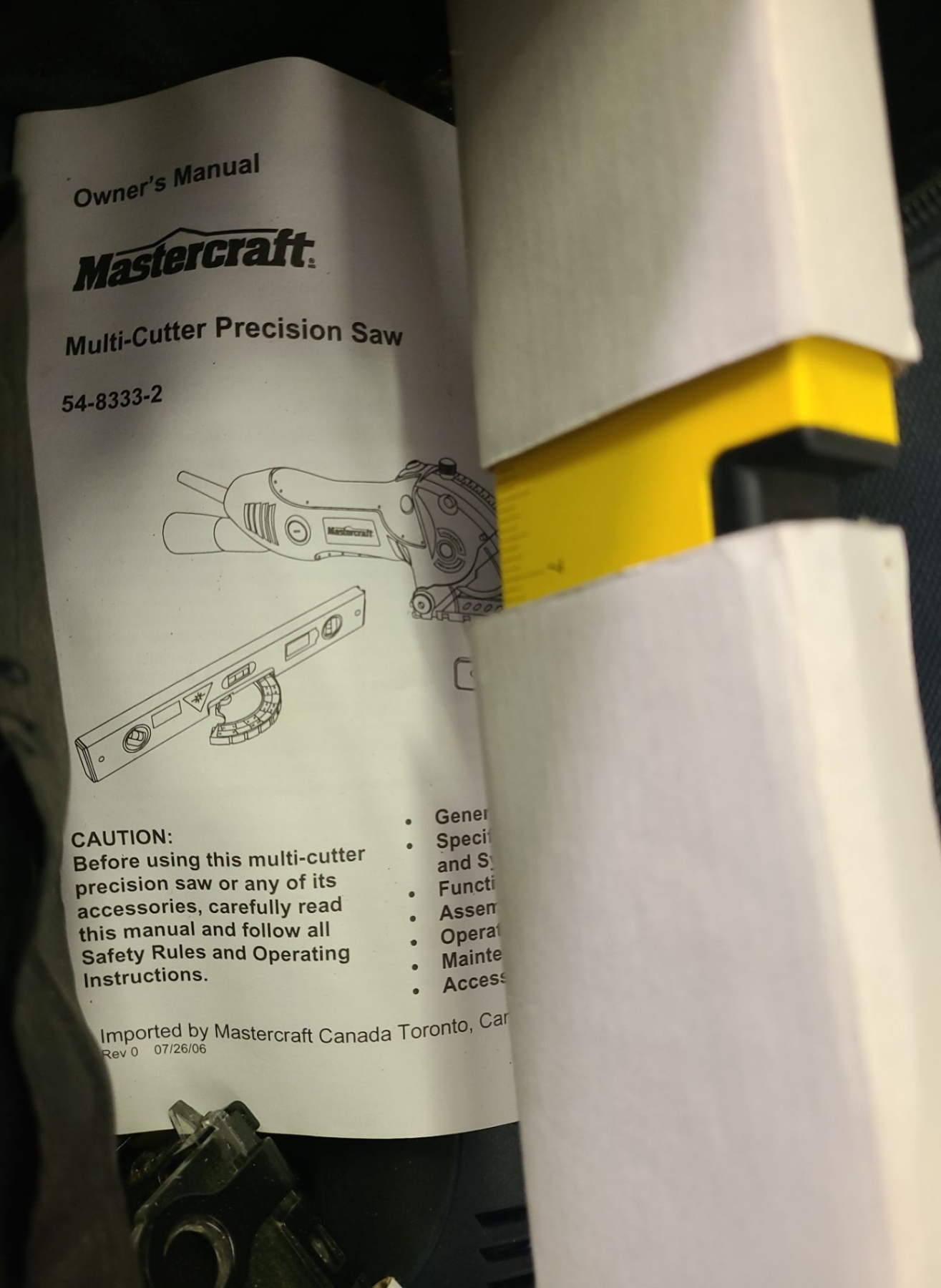 Mastercraft Multi-Cutter Precision Saw Model 54-8333-2, Laser Level and ...
