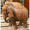 Image 2 : Set of 2 Wood Carved Elephants - 14W, 22D, 22T Each